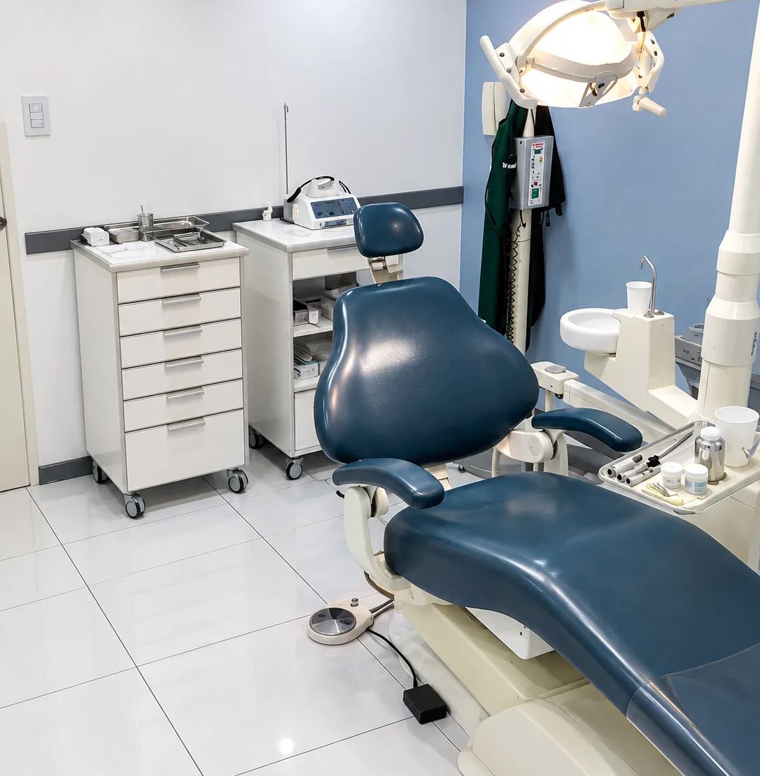 Sillón odontológico y equipamiento del consultorio